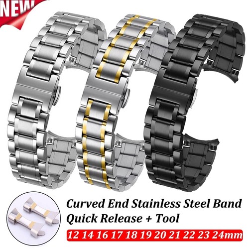 Curved edelstahl armband - edelstahl,